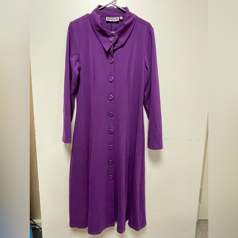 FLORENTINE Coldwater Creek Rich Purple Long Sleeve Dress